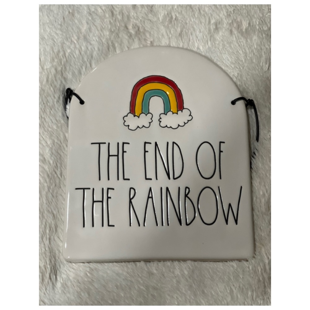 NEW Rae Dunn “The End Of The Rainbow” Ceramic Wall Plaque Sign 🌈